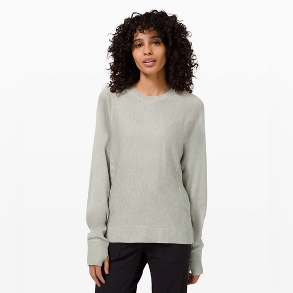 lululemon athletica Sweaters - Lululemon Cashmere Knit Pullover Crew Neck Sweater Heathered Green Fern Size 8
